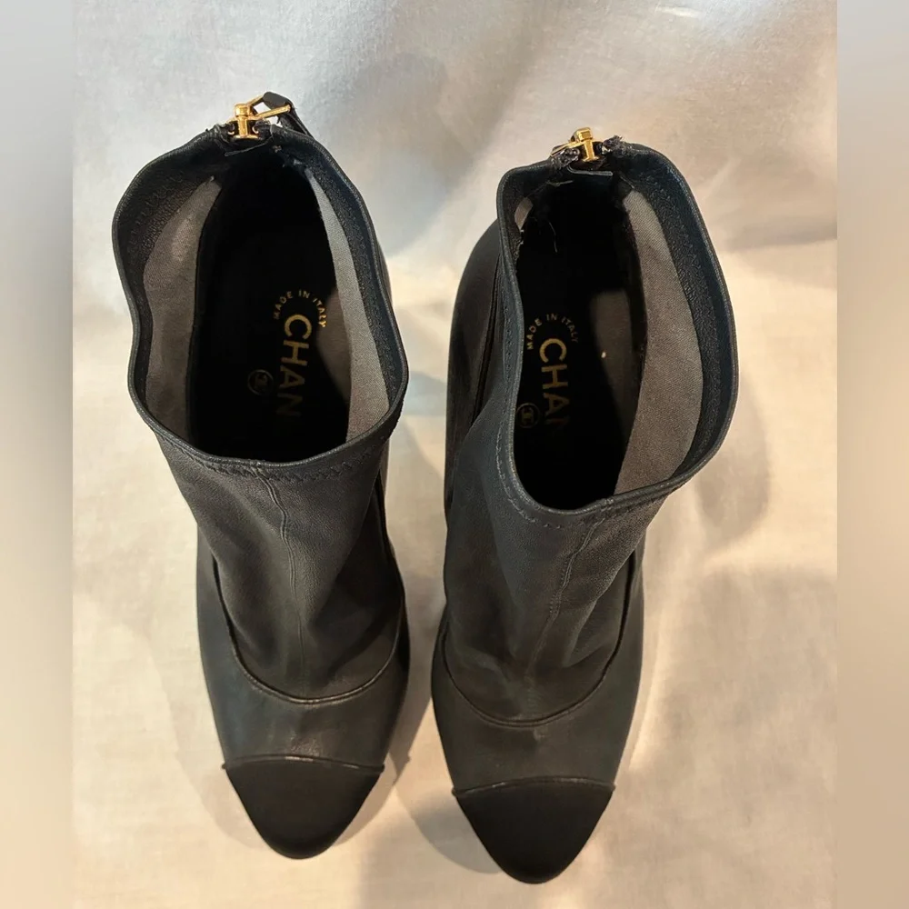 Chanel Leather Ankle Boots
